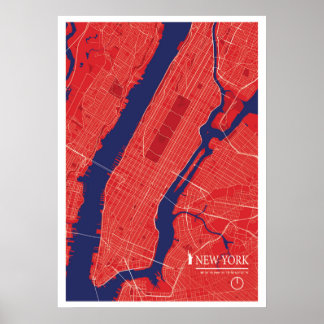 New York City Map Poster