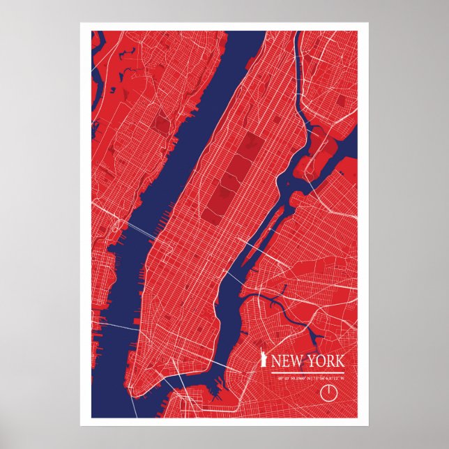 New York City Map Poster (Frente)