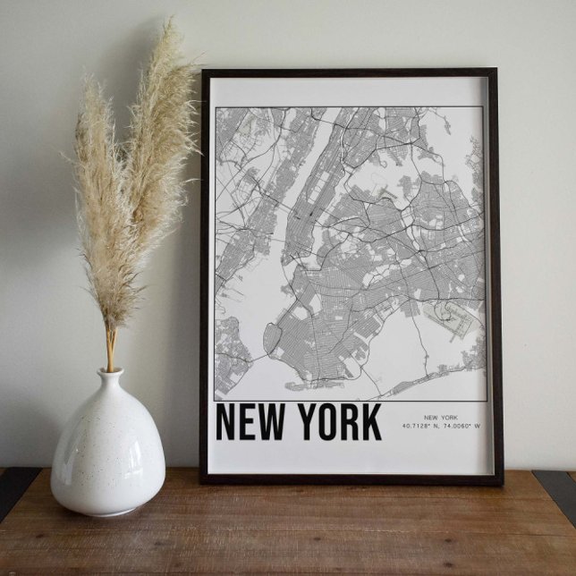 New York City Minimalist Map Art Poster (Criador carregado)