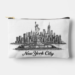 New York City Skyline Line Art Illustration
