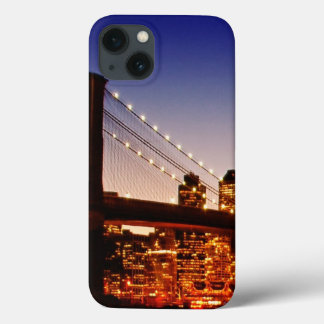 New York cityscape with bridge over river