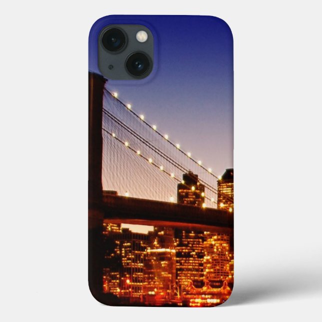 New York cityscape with bridge over river (Verso)