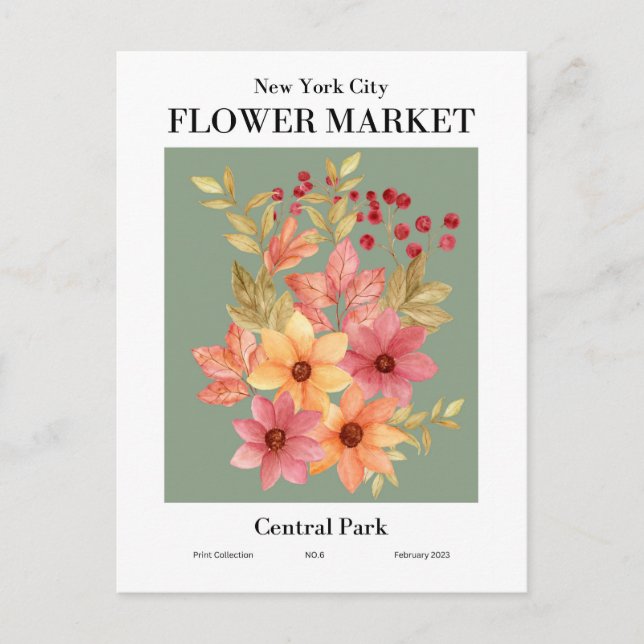 New York Flower Market, cartão postal do Central P (Frente)