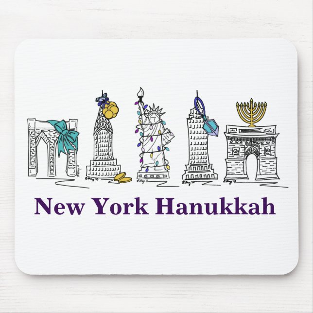 New York Hanukkah NYC Building Holiday Mousepad (Frente)