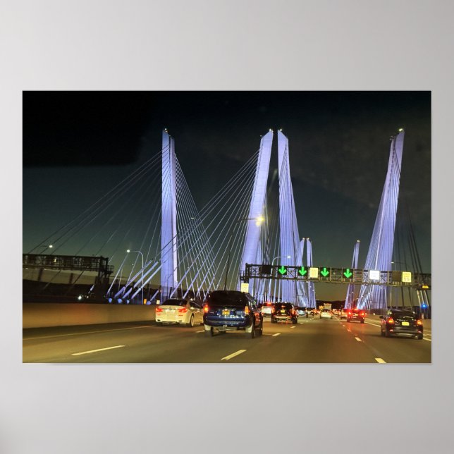 New York Lighted Bridge Poster (Frente)