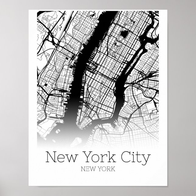 New York Map - New York City NYC - Map Poster (Frente)