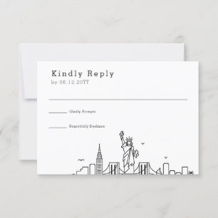 New York que Wedding a skyline estilizado RSVP de
