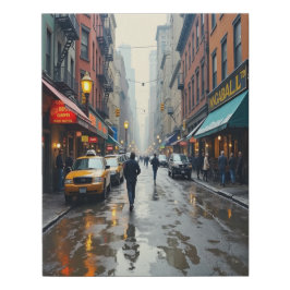New York Street Scene 11x14 Canvas Wall Art
