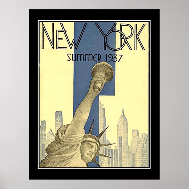 New York verão 1937 Art Deco Poster (Frente)