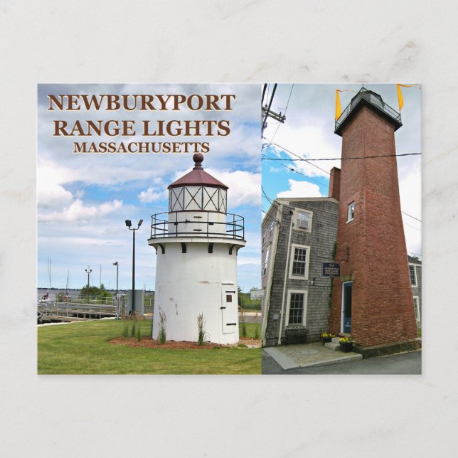 Newburyport Harbor Range Lights, Cartão postal em  (Frente)