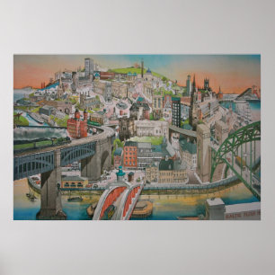 Newcastle em cima de Tyne, poster de Inglaterra
