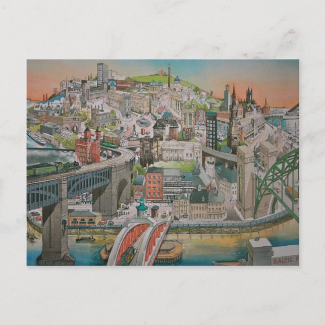 Newcastle upon Tyne através do cartão postal Anos (Frente)