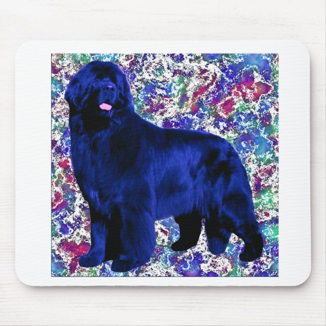 Newf azul limpado Mousepad (Frente)
