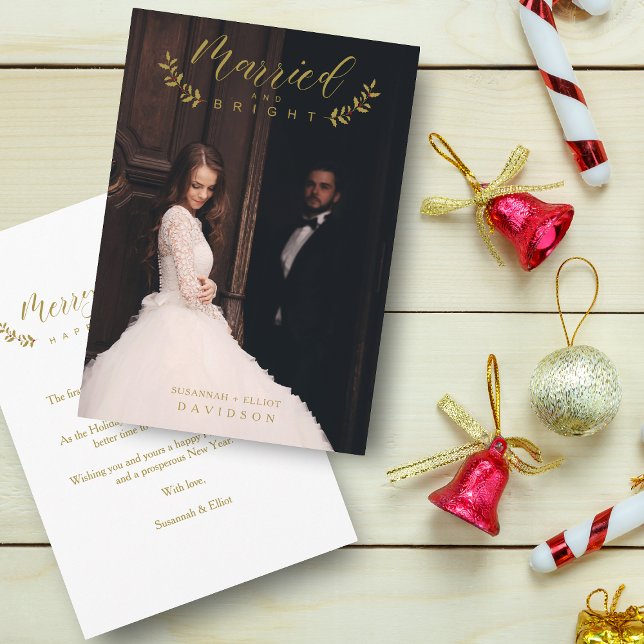 Newlyweds Casados e Brilhantes de Natal Personaliz (Criador carregado)