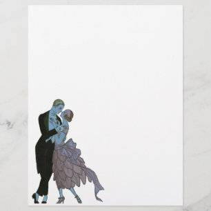 Newlyweds do art deco do vintage, dança do