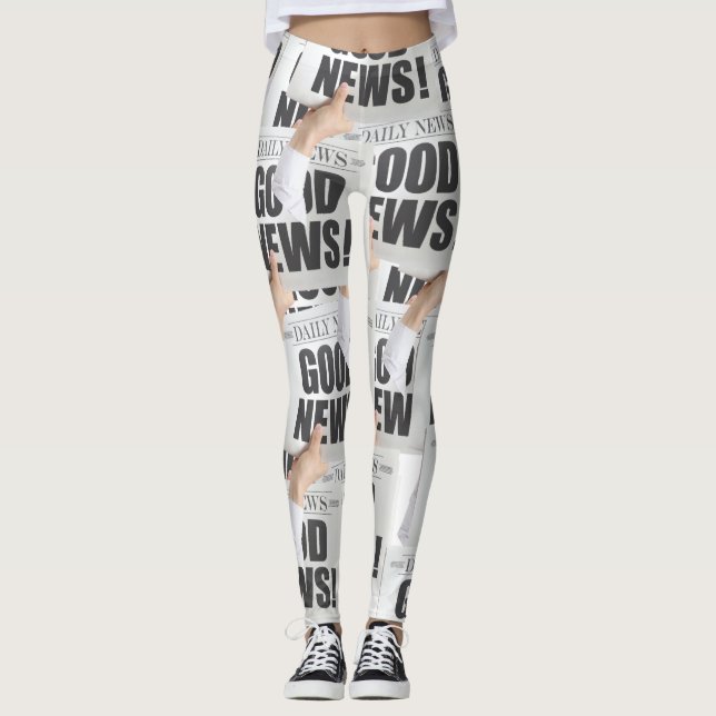 Newspaper Print Leggings (Frente)