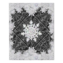 Nexo preto de rendas cerâmicas e floco de neve