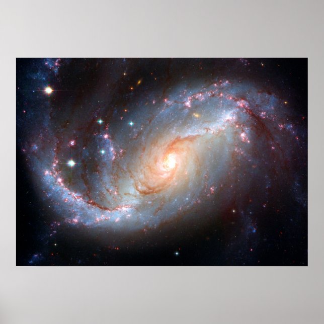 NGC 1672 Barred Spiral Galaxy Poster (Frente)