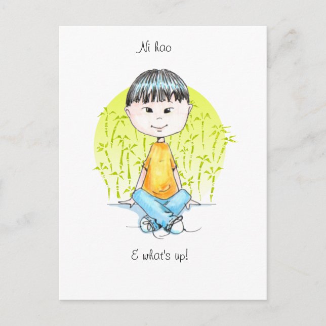 Ni hao e o que há no cartão postal (Frente)