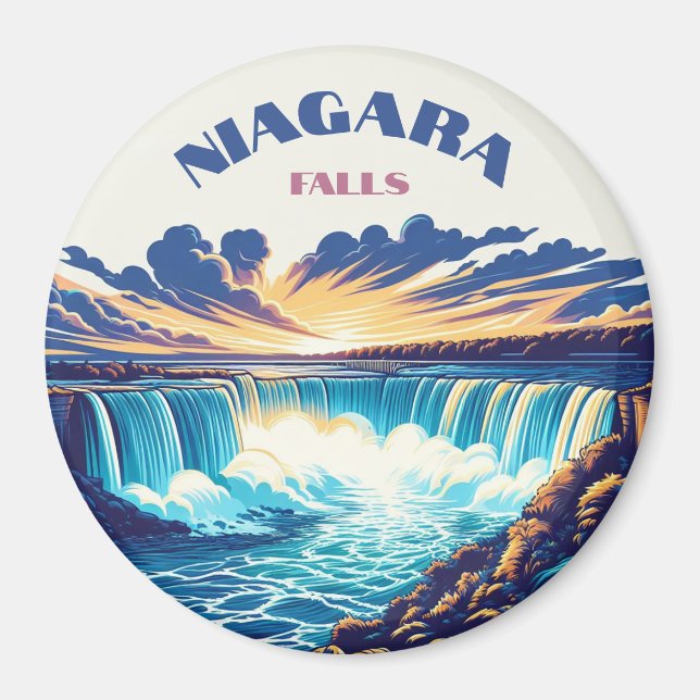 "Niagara Falls - Imã de geladeira de abertura dos  (Frente)