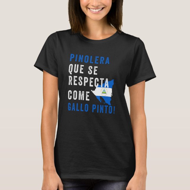 Nicaragua Flag Camiseta Nicaraguan Mujer Pinolera  (Frente)