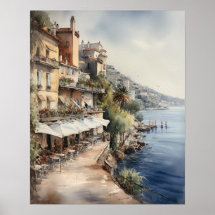 Nice França Painting Landscape Art Impressão Poste