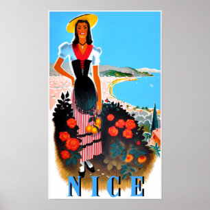 Nice, France travel poster