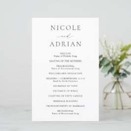 Nicole White Elegant Wedding Program