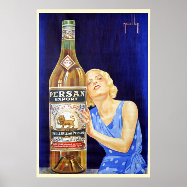 Nicolitch Persan Export Anis Liquor Poster (Frente)