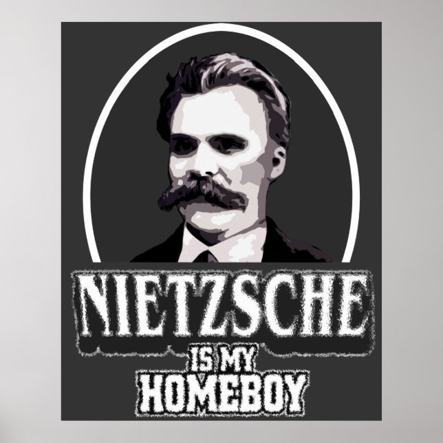 Nietzsche É O Meu Poster Ficar em casa (Frente)