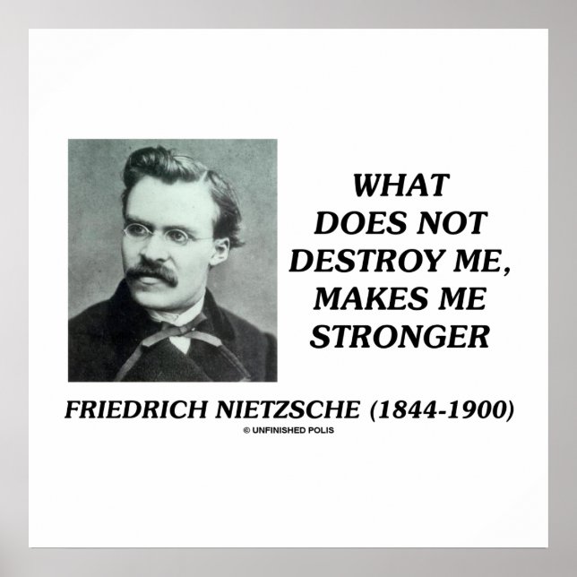 Nietzsche O Que Não Me Destrui Poster de Cotação (Frente)