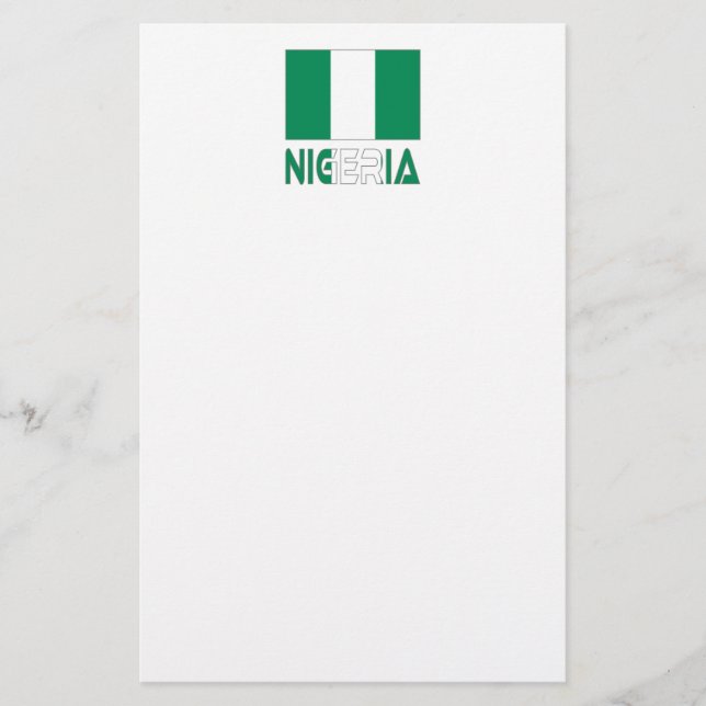 Nigéria com a bandeira nigeriana  (Frente)