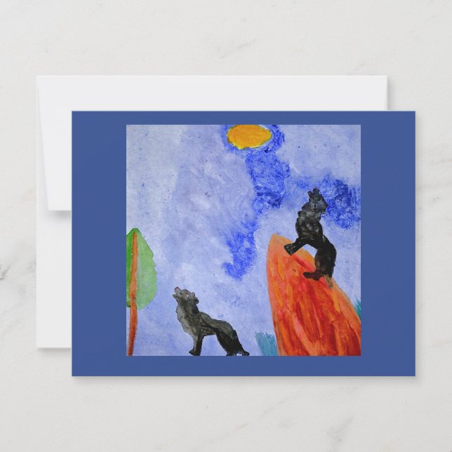 Night Wolves Magic Postcard (Frente)