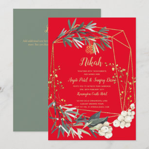 Nikah - Convite de casamento do Motif Islâmico Ve