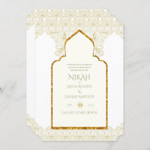 NIKAH - Convite Dourado para Casamento da Mesquita