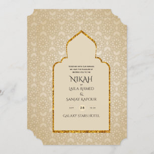 NIKAH - Convite Dourado para Casamento da Mesquita