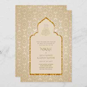 NIKAH - Convite Dourado para Casamento da Mesquita
