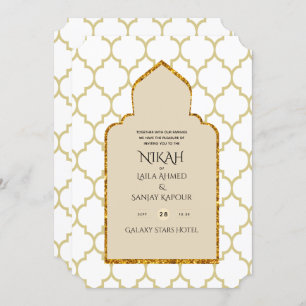 NIKAH - Convite Dourado para Casamento da Mesquita