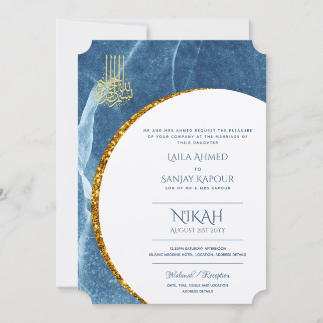 Nikah Convites de casamento | Walimah Modern Islâm (Frente)