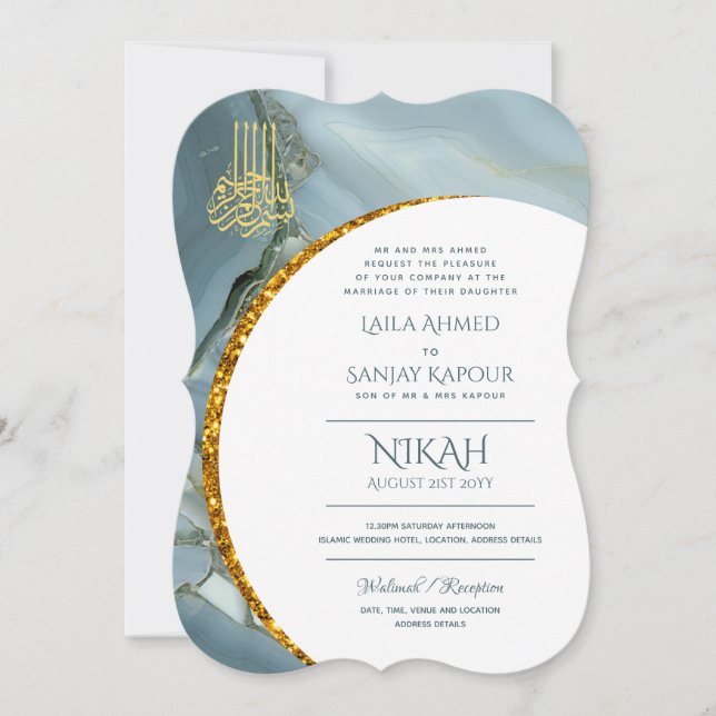 Nikah Convites de casamento | Walimah Modern Islâm (Frente)
