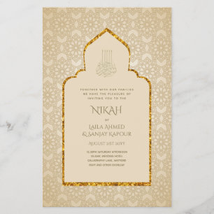 NIKAH - Folheto Dourado da Mesquita Islâmica Orna