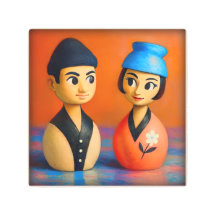 NIKO E HANA WALL ART. 8 X 8 POLEGADAS.