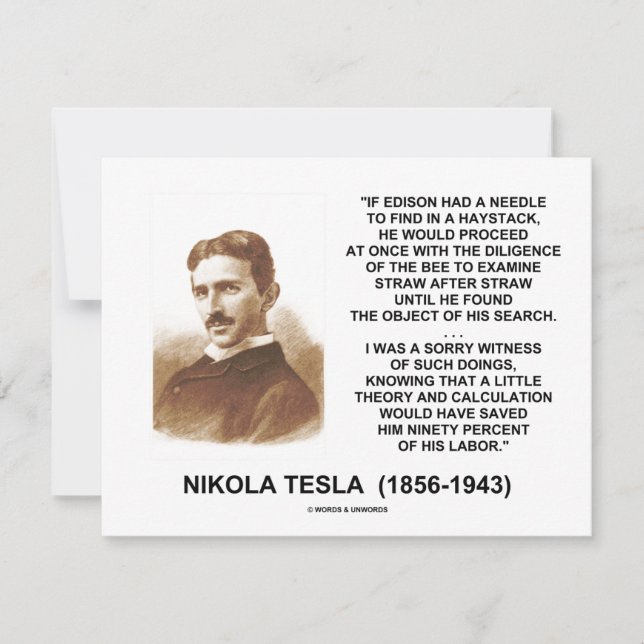 Nikola Tesla Edison Agulha Haystack Theory Cote (Frente)