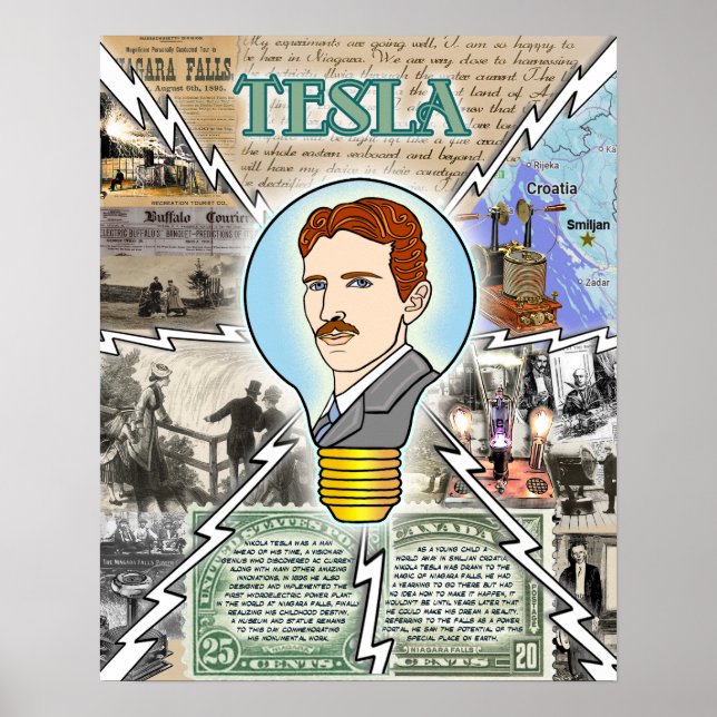 Nikola Tesla Poster Eerie Lake Erie Oficial Merch (Frente)
