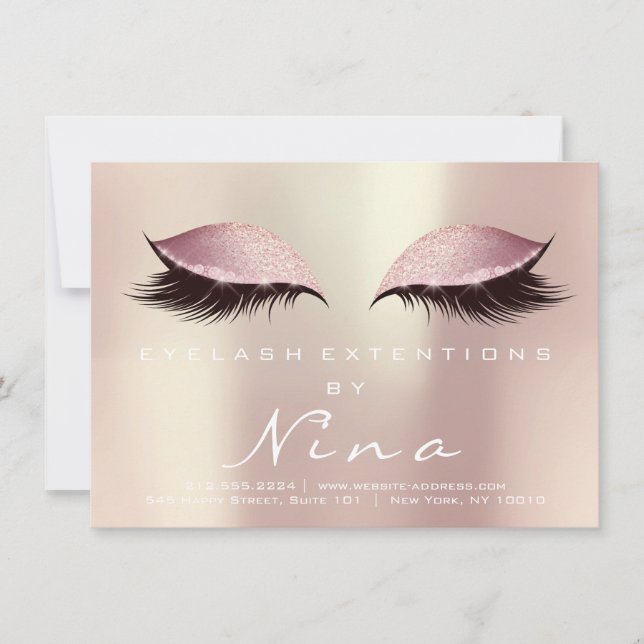 Nina Lashes Extensão - Cor-de-rosa - Instrução de  (Frente)