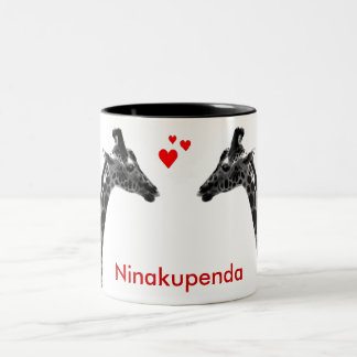 Ninakupenda "eu te amo" caneca do girafa