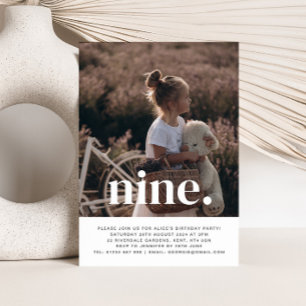 Nine Foto Primeiro Convite de Aniversário