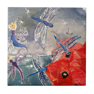 Ninfas e pintura da aguarela da libélula