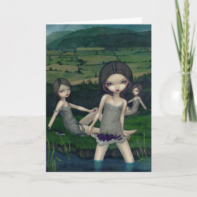 "Ninfas que recolhem cartão das bagas" (Frente)