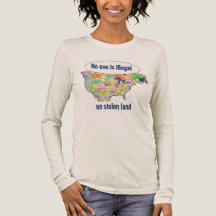 Ninguém é Ilegal em Terra Roubada - camiseta manga